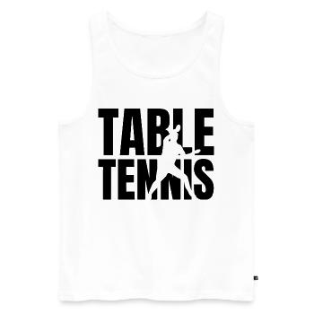 Joueur de tennis de table - Débardeur bio Premium Homme - blanc - Devant - Michal (187cm)