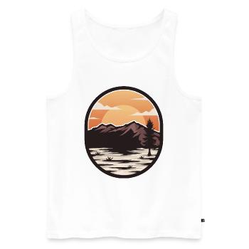 Lever de soleil dans les montagnes - Débardeur bio Premium Homme - blanc - Devant - Michal (187cm)