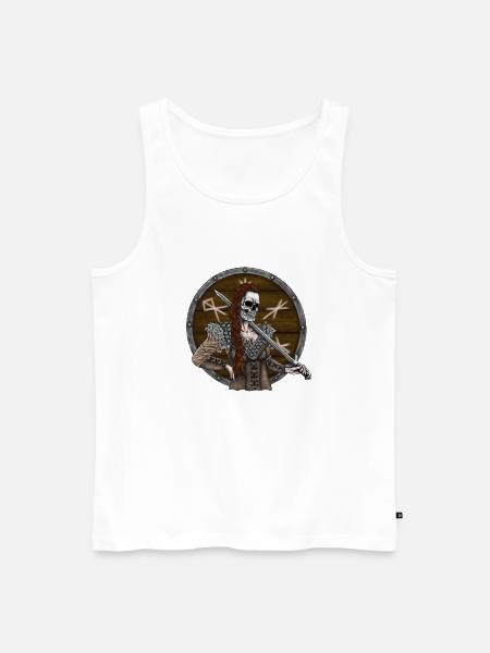 Vikingmaidwith shield - Men's Premium Organic Tank Top - white