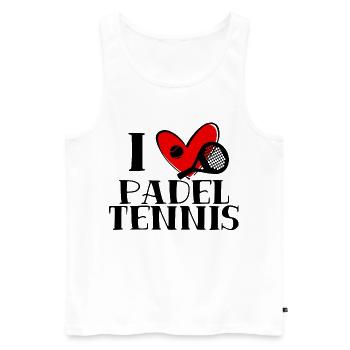Déclaration du joueur de cœur de tennis I Love Padel - Débardeur bio Premium Homme - blanc - Devant - Michal (187cm)