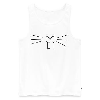 Cute Bunny Face Whiskers – Minimalist Rabbit Teeth - Men's Premium Organic Tank Top - white - Front - Michal (187cm)