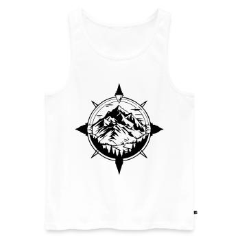 Symbole de voyage Compass Mountains - Débardeur bio Premium Homme - blanc - Devant - Michal (187cm)