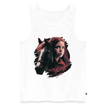 Pferdemädchen - Männer Premium Bio Tank Top - Weiß - Vorne - Michal (187cm)