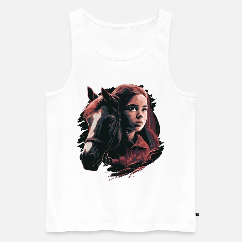 Pferdemädchen - Männer Premium Bio Tank Top - Weiß