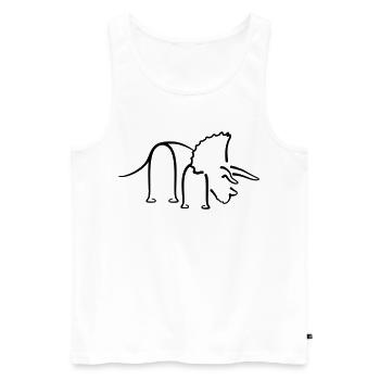 Dinosaur Triceratops Dino Line Art - Men's Premium Organic Tank Top - white - Front - AI Model Male 178 light (178cm)