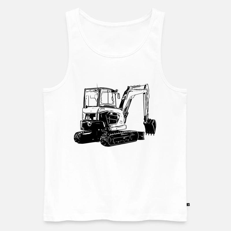 Kleiner Bagger - Männer Premium Bio Tank Top - Weiß