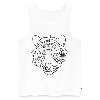 Sketch of the Black Tiger - Men's Premium Organic Tank Top - white - Front - AI Model Male 178 light (178cm)