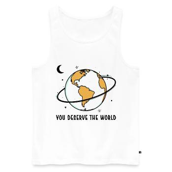 Earth Globe in Neon Orbit - Men's Premium Organic Tank Top - white - Front - AI Model Male 178 light (178cm)