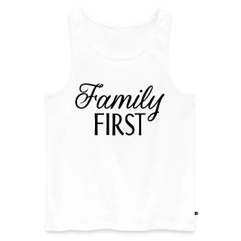 Family First - Männer Premium Bio Tank Top - Weiß - Vorne - Michal (187cm)