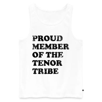 Proud Member of the Tenor Tribe - schwarz - Männer Premium Bio Tank Top - Weiß - Vorne - Michal (187cm)