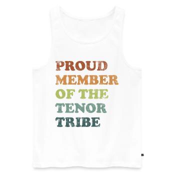 Proud Member of the Tenor Tribe - retro dark - Men's Premium Organic Tank Top - white - Front - Michal (187cm)