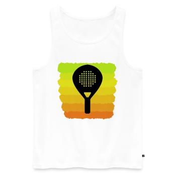 Recul Padel Player Fans Raquette Loisirs - Débardeur bio Premium Homme - blanc - Devant - AI Model Male 178 light (178cm)