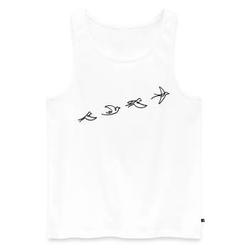 The flight of the black bird - Men's Premium Organic Tank Top - white - Front - AI Model Male 178 light (178cm)