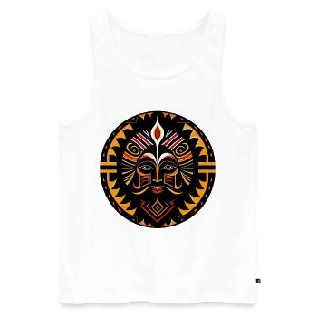 Afrika Totem Stammes-Tattoo - Männer Premium Bio Tank Top - Weiß - Vorne - Michal (187cm)