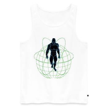 Erde Maschine Mensch Atom Roboter Maschinenmensch - Männer Premium Bio Tank Top - Weiß - Vorne - Michal (187cm)