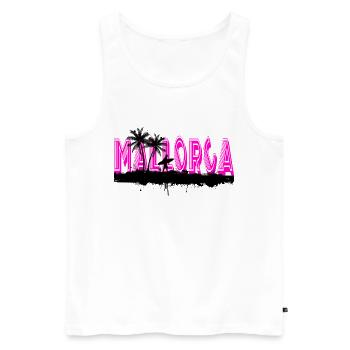 Mallorca Sommer Sonne Strand Meer Palmen Party - Männer Premium Bio Tank Top - Weiß - Vorne - Michal (187cm)