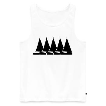 Segelboote - Männer Premium Bio Tank Top - Weiß - Vorne - AI Model Male 178 light (178cm)