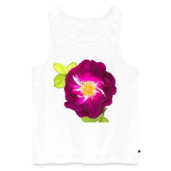 Purple Rose - Gemälde - Männer Premium Bio Tank Top - Weiß - Vorne - AI Model Male 178 light (178cm)