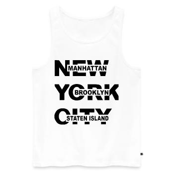 New York City NYC Manhattan Brooklyn Shirt - Men's Premium Organic Tank Top - white - Front - Michal (187cm)