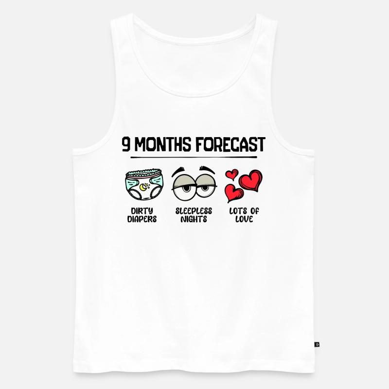 Geburt Herz Schwanger Statement Elternteil Baby - Männer Premium Bio Tank Top - Weiß