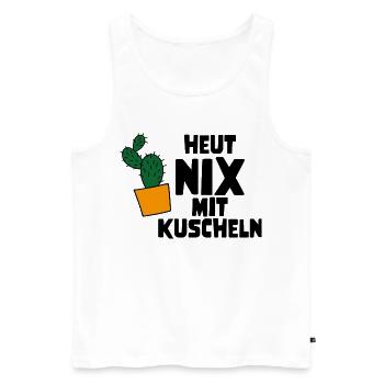 Kuscheln - Männer Premium Bio Tank Top - Weiß - Vorne - Michal (187cm)