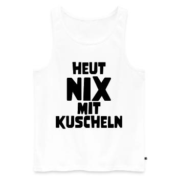Kuscheln - Männer Premium Bio Tank Top - Weiß - Vorne - Michal (187cm)