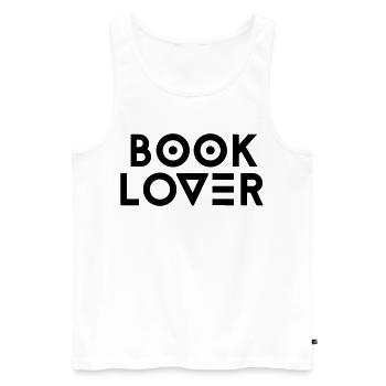 booklover - Men's Premium Organic Tank Top - white - Front - Michal (187cm)