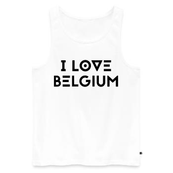 I LOVE BELGIUM - Men's Premium Organic Tank Top - white - Front - Michal (187cm)