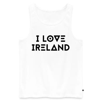 J’AIME L’IRLANDE - Débardeur bio Premium Homme - blanc - Devant - Michal (187cm)