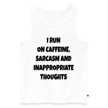Ich renne auf Kaffee, Sarkasmus, schlechte Kommentare # - Männer Premium Bio Tank Top - Weiß - Vorne - Michal (187cm)