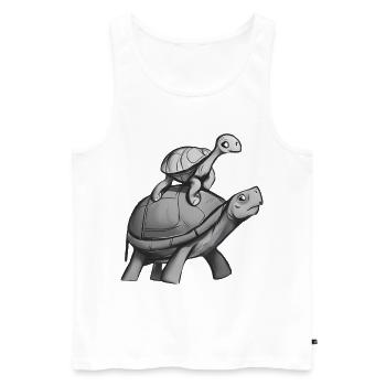 Schildkröte reitet auf Schildkröte - Männer Premium Bio Tank Top - Weiß - Vorne - AI Model Male 178 light (178cm)