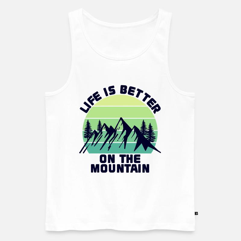 Bergwanderung Wanderung Wandern Berge Statement - Männer Premium Bio Tank Top - Weiß