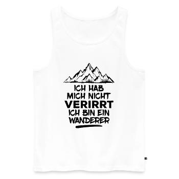 Wandern Bergwanderung Wanderer Statement Wanderung - Männer Premium Bio Tank Top - Weiß - Vorne - Michal (187cm)