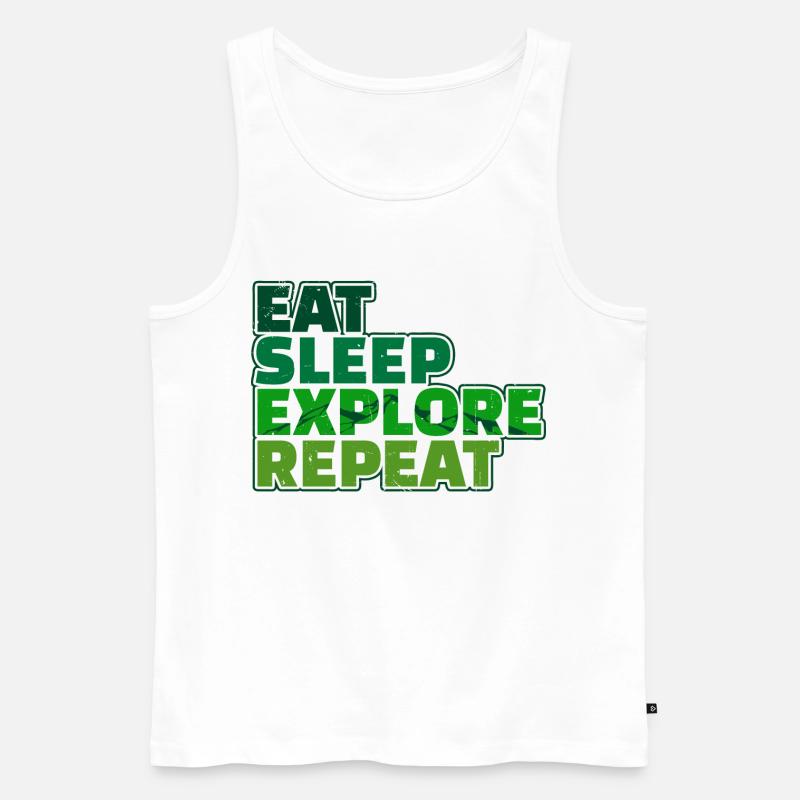 Wandern Bergsteigen Statement Wanderer Wanderwege - Männer Premium Bio Tank Top - Weiß