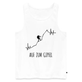 Bergsteigen Wandern Statement Berge Bergwanderung - Männer Premium Bio Tank Top - Weiß - Vorne - Michal (187cm)