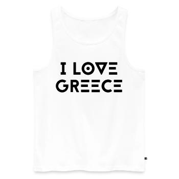 J’AIME LA GRÈCE - Débardeur bio Premium Homme - blanc - Devant - Michal (187cm)