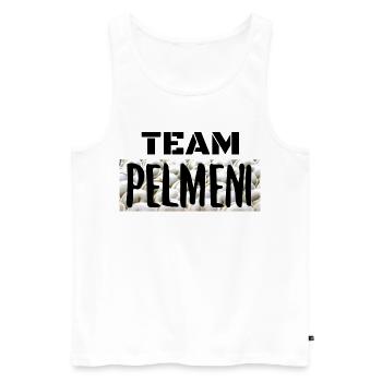 Team Pelmeni Mannschaft JGA Geschenk - Männer Premium Bio Tank Top - Weiß - Vorne - Michal (187cm)