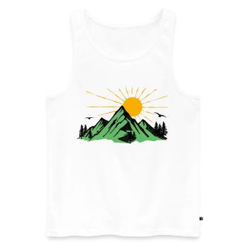 Amoureux de la nature Montagnes Nature Randonnée Sommets - Débardeur bio Premium Homme - blanc - Devant - Michal (187cm)