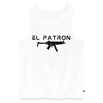 El Patron – The Leader Look - Men's Premium Organic Tank Top - white - Front - AI Model Male 178 light (178cm)
