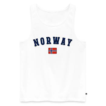 Drapeau norvégien, fierté norvégienne - Débardeur bio Premium Homme - blanc - Devant - Michal (187cm)