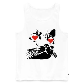 A black cat's love - Men's Premium Organic Tank Top - white - Front - Michal (187cm)
