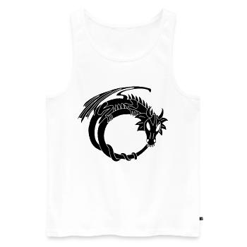 Der Ring des Schwarzen Drachen - Männer Premium Bio Tank Top - Weiß - Vorne - AI Model Male 178 light (178cm)