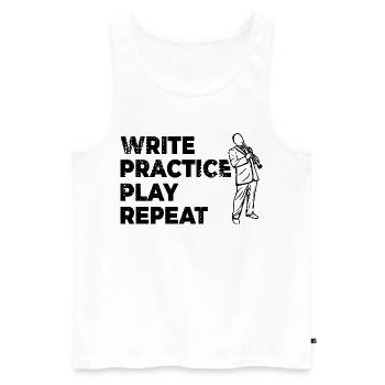 Motivating clarinet saying - Men's Premium Organic Tank Top - white - Front - Michal (187cm)