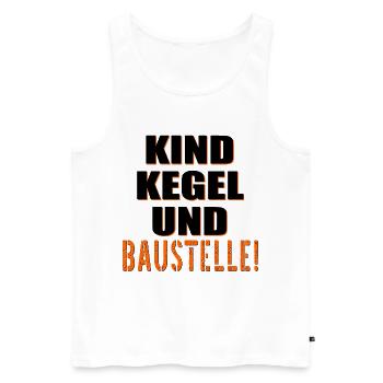 Baustelle Bauherr Kinder - Männer Premium Bio Tank Top - Weiß - Vorne - Michal (187cm)