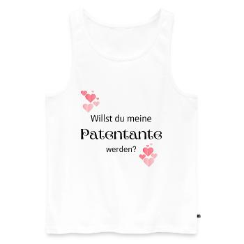 Willst du meine Patentante - Männer Premium Bio Tank Top - Weiß - Vorne - AI Model Male 178 light (178cm)