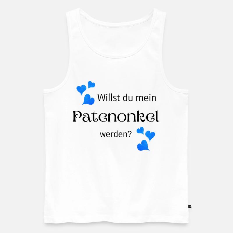 Willst du mein Patenonkel werden - Männer Premium Bio Tank Top - Weiß