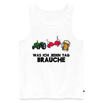 Traktor Landleben Kraftfahrzeug Statement Fahrzeug - Männer Premium Bio Tank Top - Weiß - Vorne - Michal (187cm)