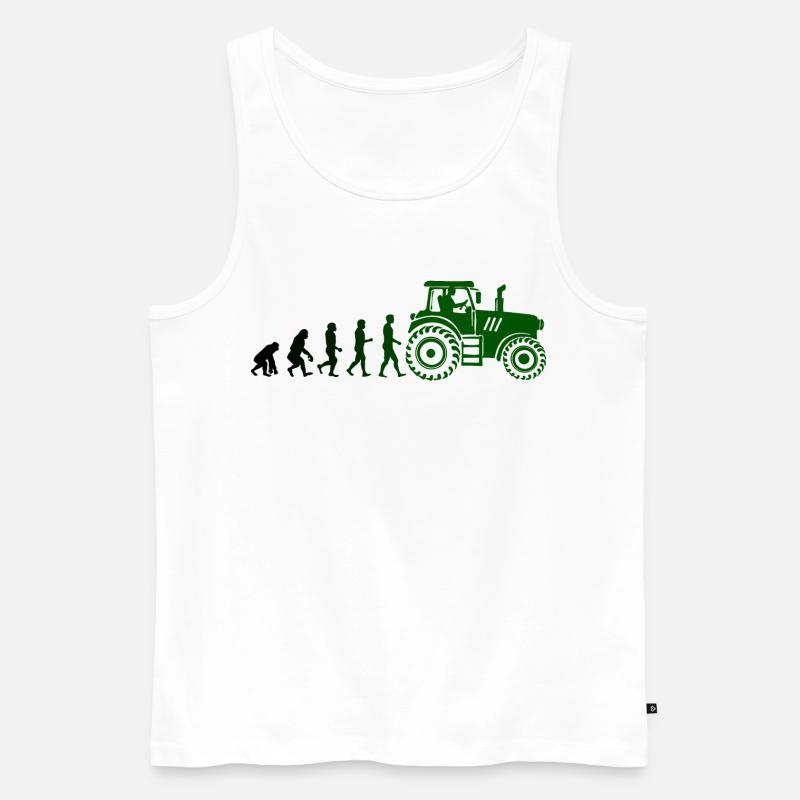 Nutzfahrzeug Landwirt Evolution Fahrzeug Traktor - Männer Premium Bio Tank Top - Weiß