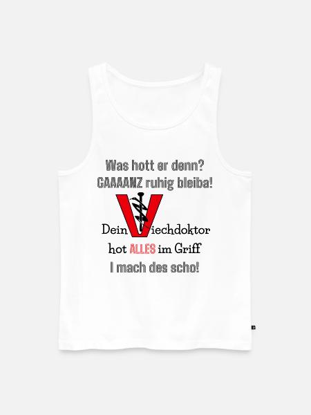 Lustiger Tierarzt Spruch Veterinär Mundart - Männer Premium Bio Tank Top - Weiß