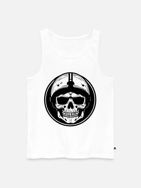 Crâne de motard - Débardeur bio Premium Homme - blanc